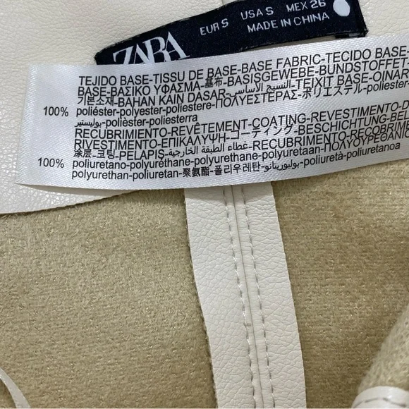 ZARA Faux Leather Cream Crop Top - Picture 6 of 6